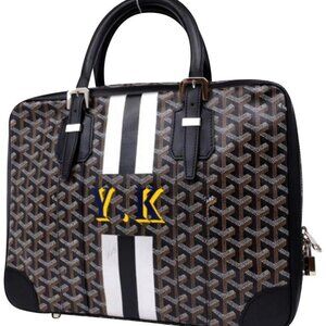 Goyard Black Chevron Goyardine Diplomat Briefcase